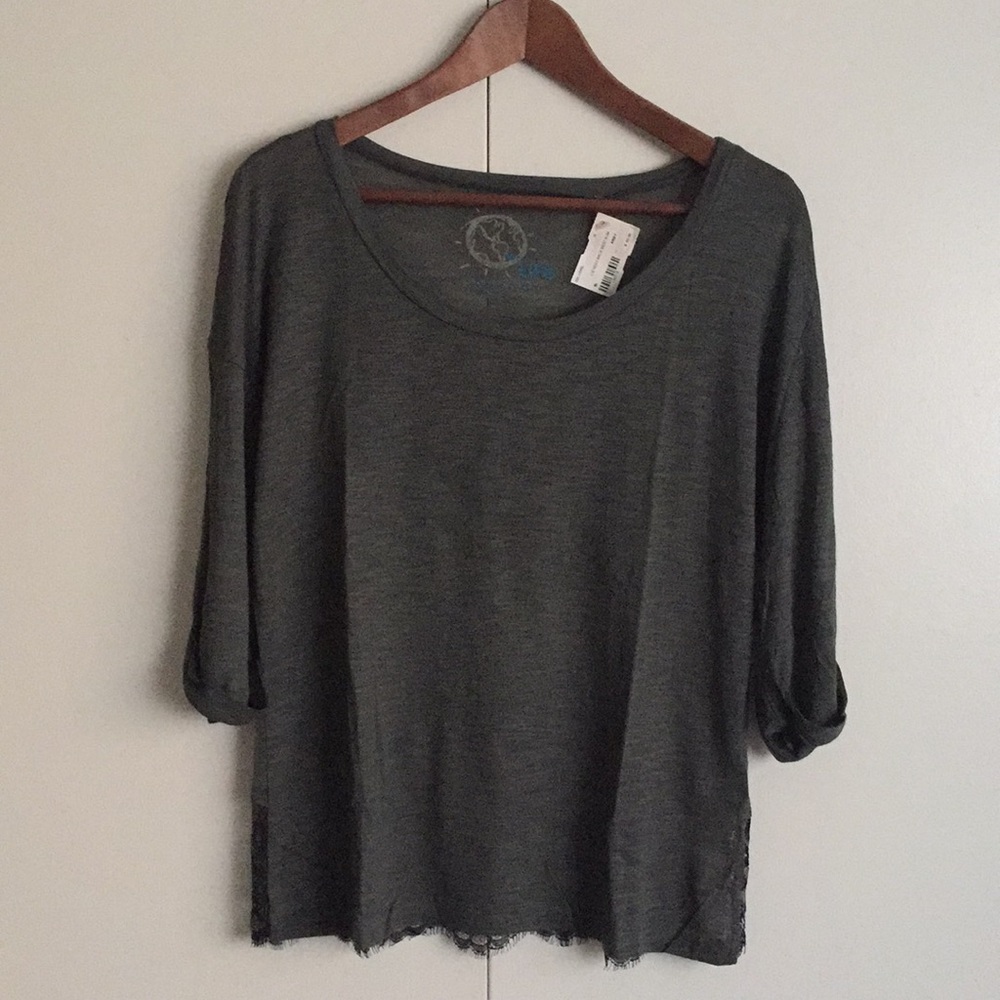 Blue Life back lace top